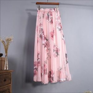 Pink Floral Skirt